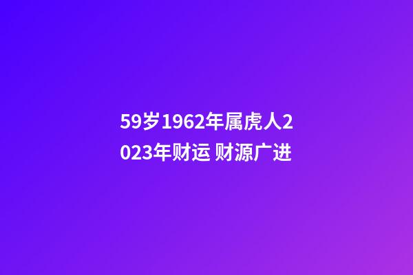 59岁1962年属虎人2023年财运 财源广进